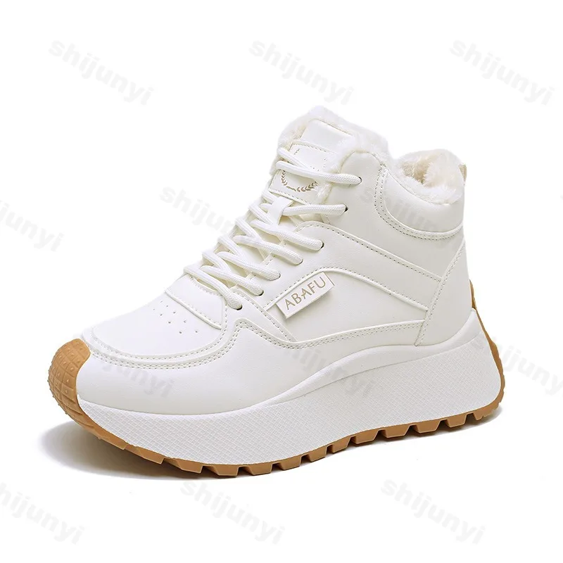 Women's Vintage Warm Velvet High Top Snow Boots 2025 Winter New Fashion Versatile Plush Comfortable Non Slip Chunky Cotton Boots view 6