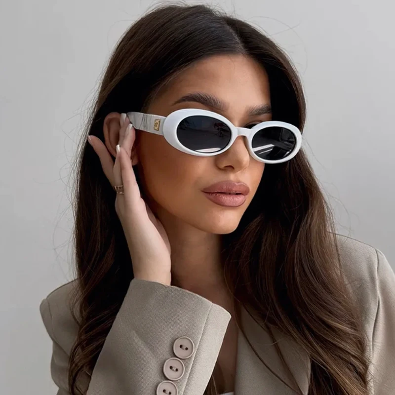 2 قطعة حزمة موضة البيضاوي النظارات الشمسية النساء الفاخرة ظلال سوداء UV400 الرجال فاسق العلامة التجارية نظارات شمسية في الهواء الطلق الدراجات نظارات للجنسين #3