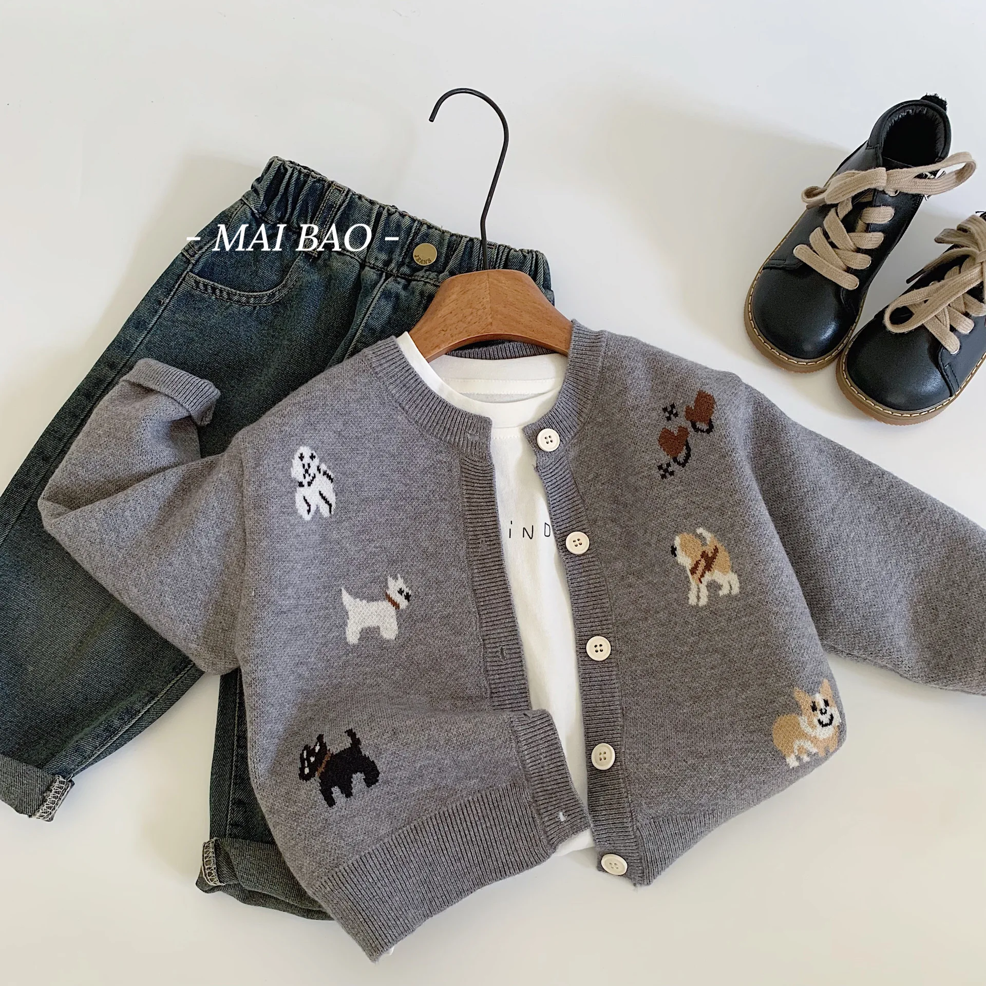 Children Clothes Kids Casual Sweater 2024 Autumn New Cartoon Print Single-breasted Cardigan Boy Fashionable Knitting Coat Tide