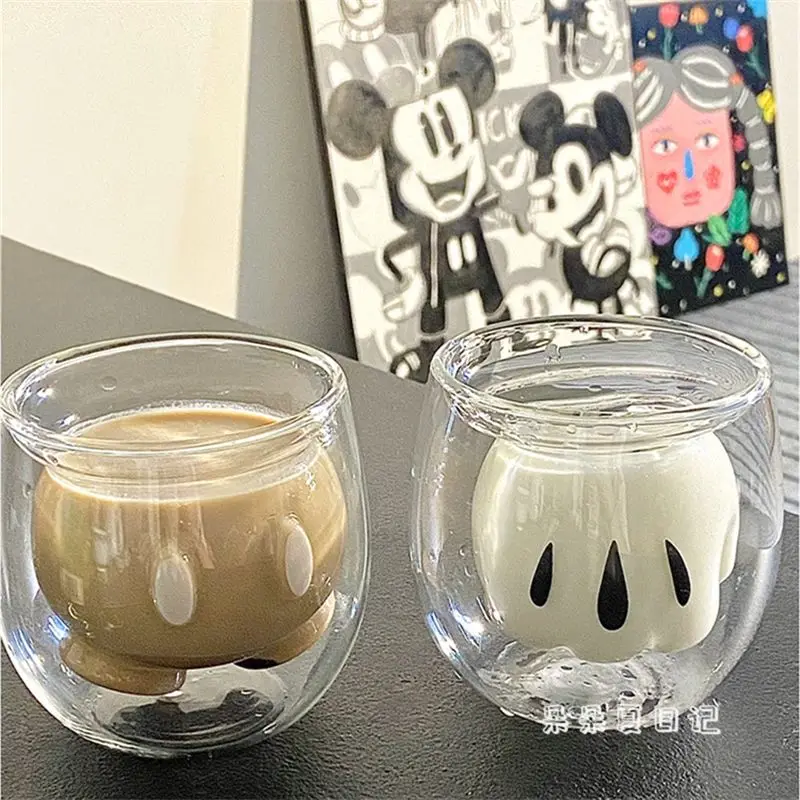 

Mickey Mouse Cute Creative High Temperature Resistant Glass Cup High Appearance Transparent Simple Household Milk Coffee Cup