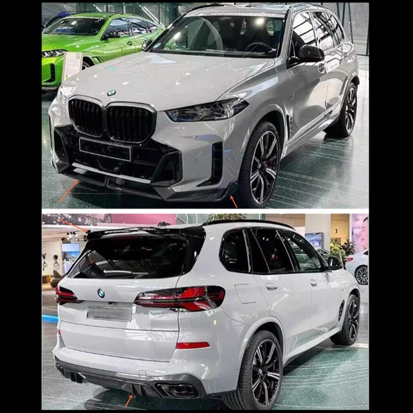 

Для BMW X5 G05 2023 2024 2025 натуральное углеродное волокно передний бампер губа задний диффузор боковая юбка комплект спойлер модификация