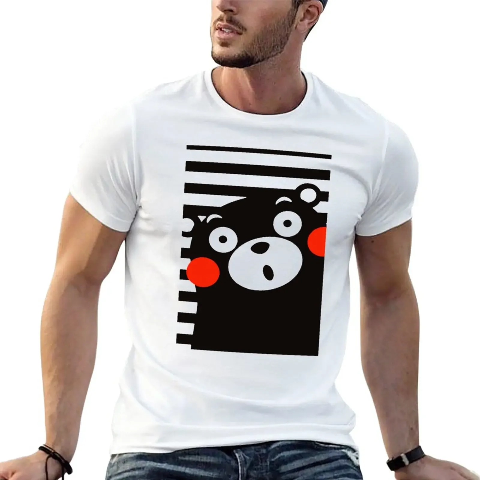 New Japan Anime Kumamon Bear Animal T-Shirt plain t-shirt boys white t shirts t shirt man Blouse Men's clothing