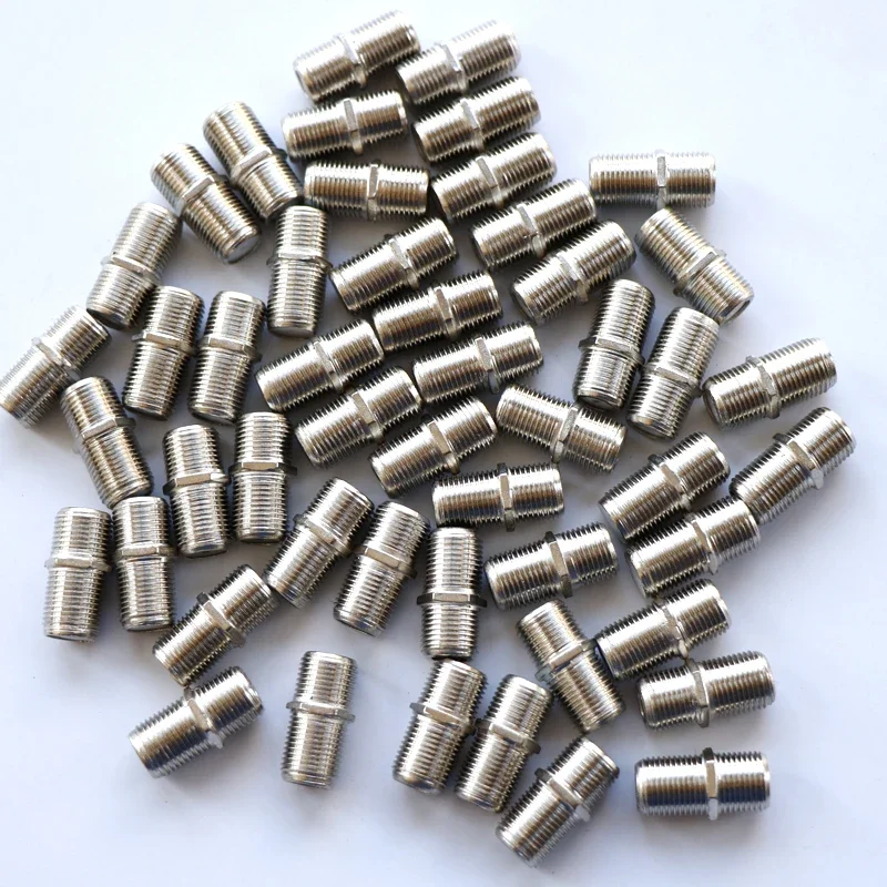 100PCS/Lot F Type Adaptor Coupler F Female to F Female Adapter RG6 RG59 Coax Coaxial Cable Connecter Terminals for TV/Video