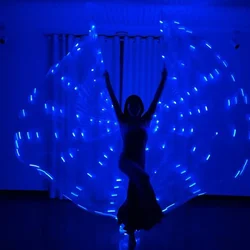 Blue White Auto Flash Led Isis Wings Belly Dance Stage Performance Light Wings Costumes Carnaval Party Show Dancewear