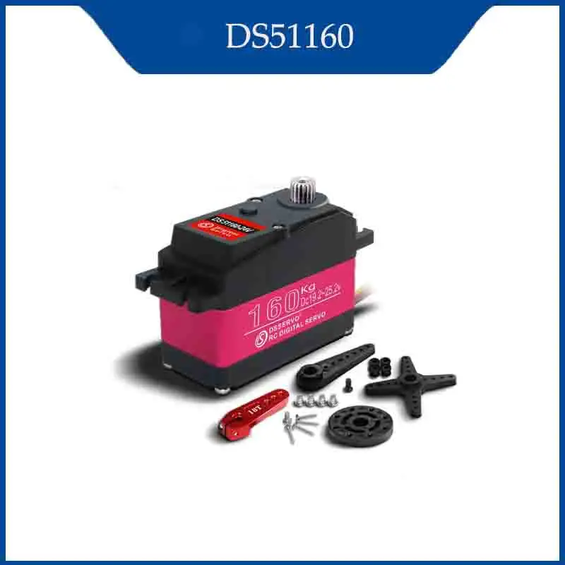 Dsservo DS51160 Servo numérique 24V 160KG couple élevé étanche en métal mécanisme de direction numérique pour 1/5 Baja voiture RC accessoires