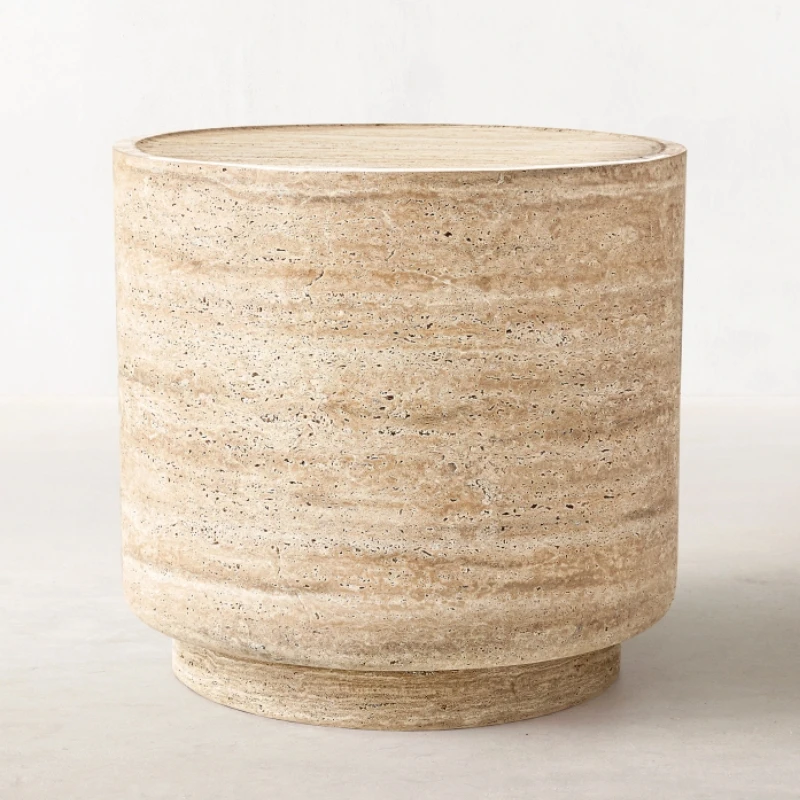Modern Minimalist European Style Coffee Side Tables OEM ODM Travertine Limestone B for Home Living Room Furniture