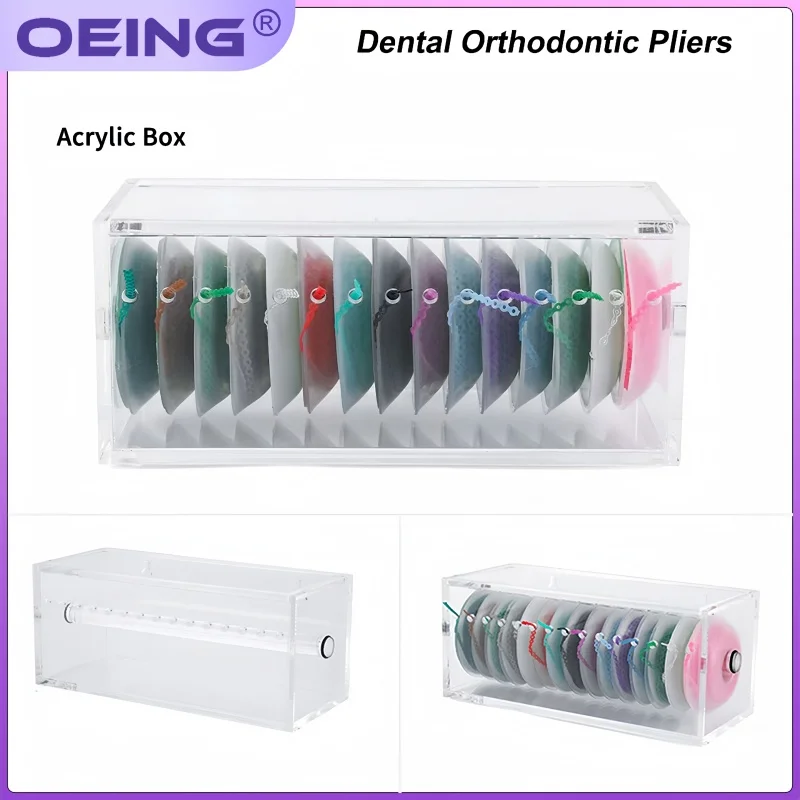 

OEING ортодонтическая лигатура, коробка для галстука, силовая цепь, органайзер, стоматологический акриловый диспенсер, ортоэластичная коробка для хранения цепей, держатель