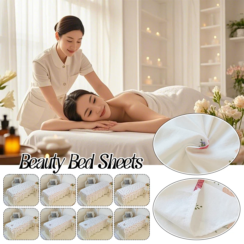 Non-Slip SPA Treatment Massage Table Bed Cover Mattress Sheet Pad Mat With Face Hole Beauty Salon Bed Sheet