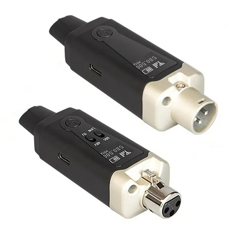 UHF Microphone Adapter Wireless Microphone System XLR Mic Converter Automatic Wireless Transmitter Receiver For Condenser