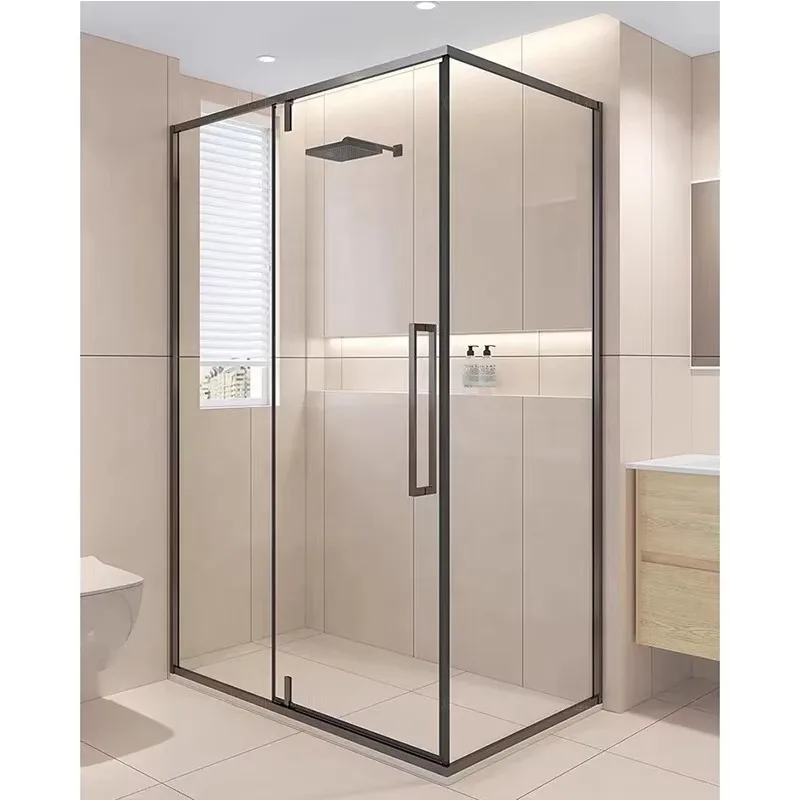 

Modern Black Bathroom Shower Room Set 8mm 10mm Tempered Glass Bathroom Shower Cabinet
