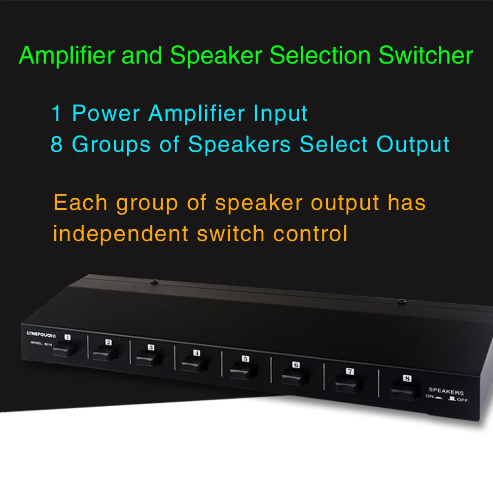 1 in and 8 out Passive amplifier speaker switch speaker distributor Comparator Sound quality without loss