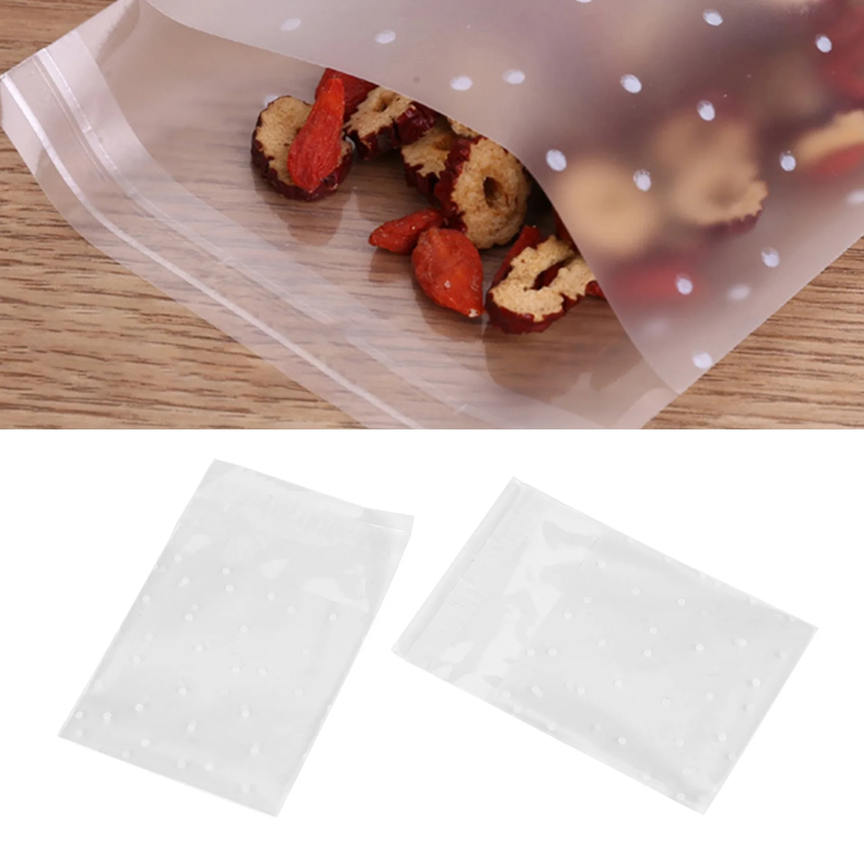 

200 шт. самоклеящиеся пакеты для конфет, пакеты для печенья, самоклеящиеся герметичные прозрачные пакеты в горошек, пластиковая вечерние сумка для печенья, хит продаж