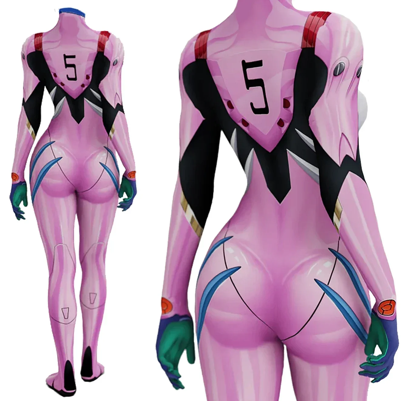 أزياء أنيمي إيفا 05 ماكينامي التأثيرية أزياء البطل الخارق للنساء والفتيات بدلة Catsuit ثلاثية الأبعاد مطبوعة سباندكس Zentai أزياء الهالوين 2025