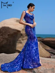 Missord Spaghetti Sequin High Quality Luxury Dress Split Evening Wedding Birthday Party Prom Formal Occasion Dresses