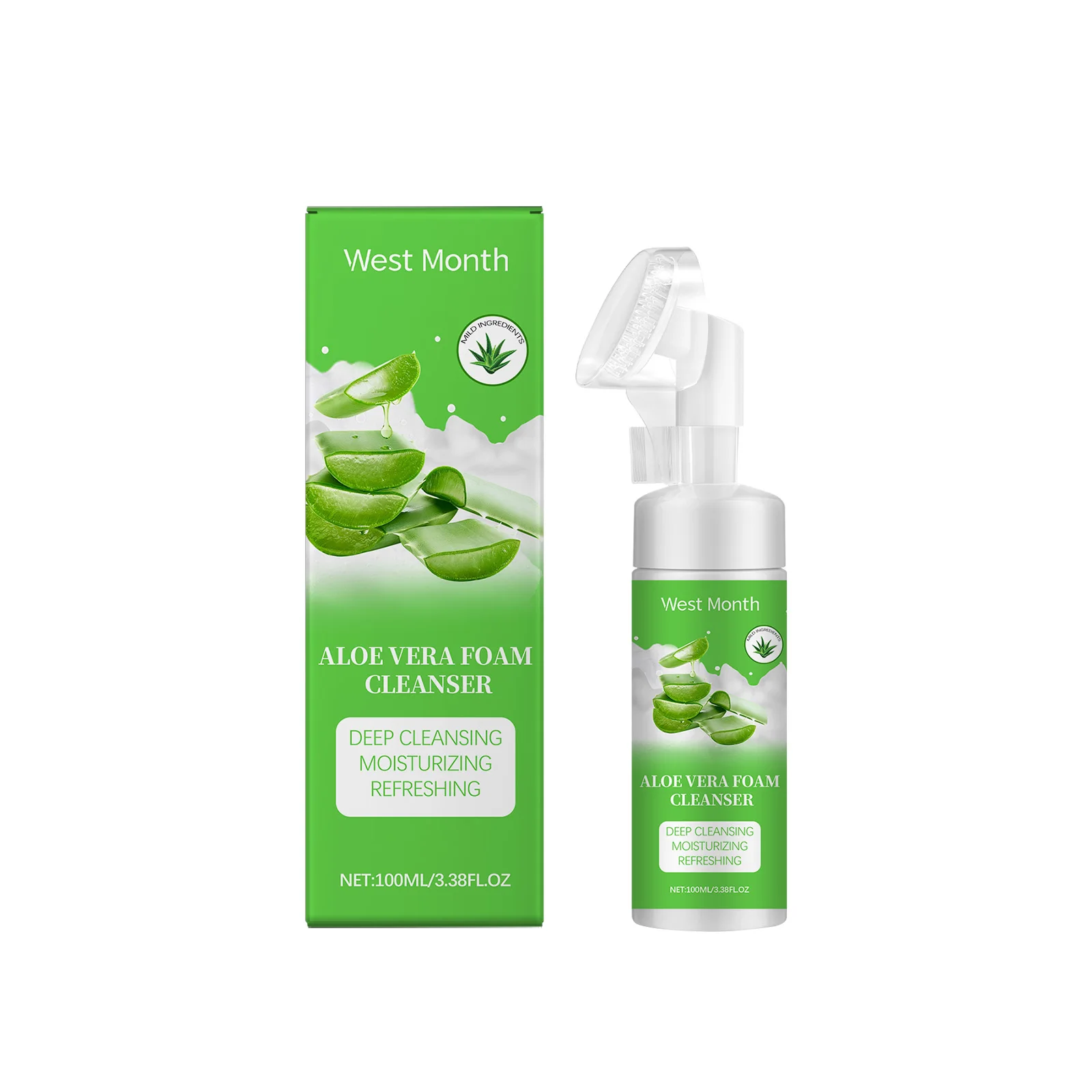 Aloe foam Facial Cleanser Moisturizes without tightness, gently cleans pores, and cleans face