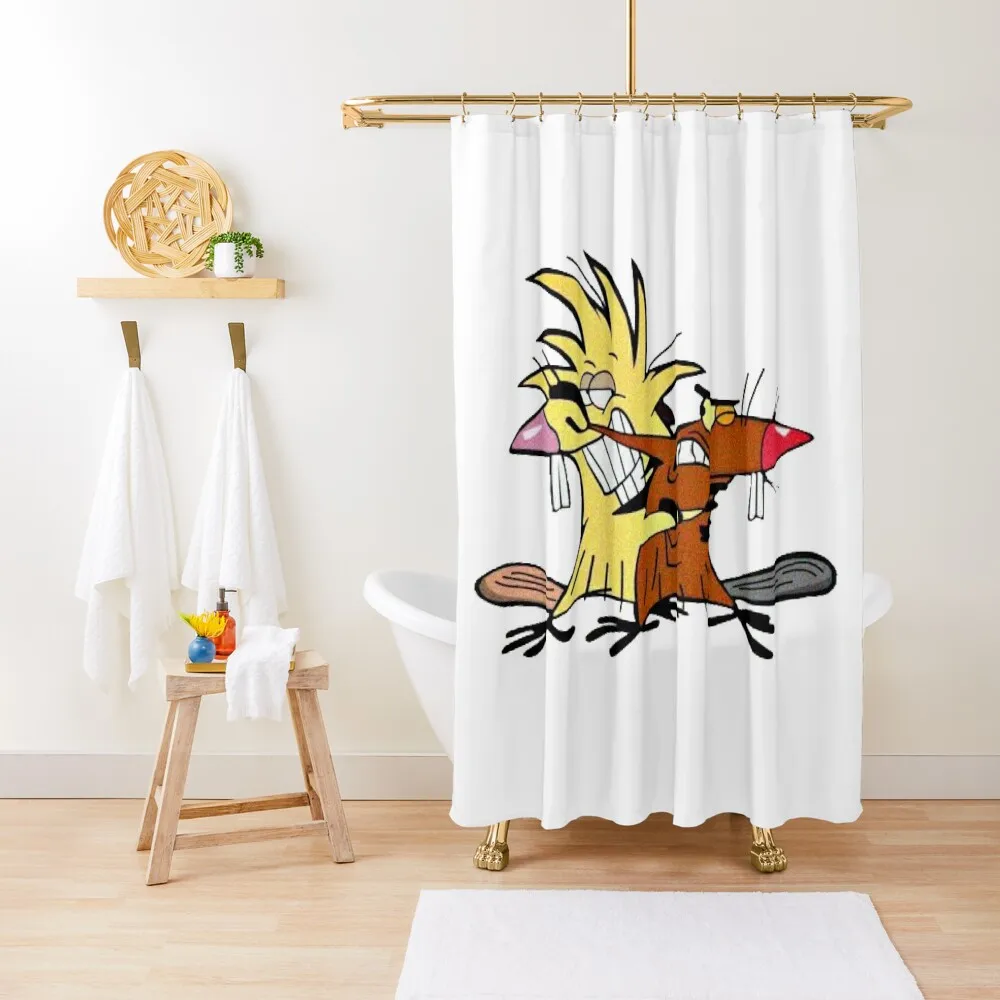 

Angry Beavers Shower Curtain Toilet Accessories Bathroom Anime Shower Modern Accessory Bathrooms Shower Waterproof Curtain