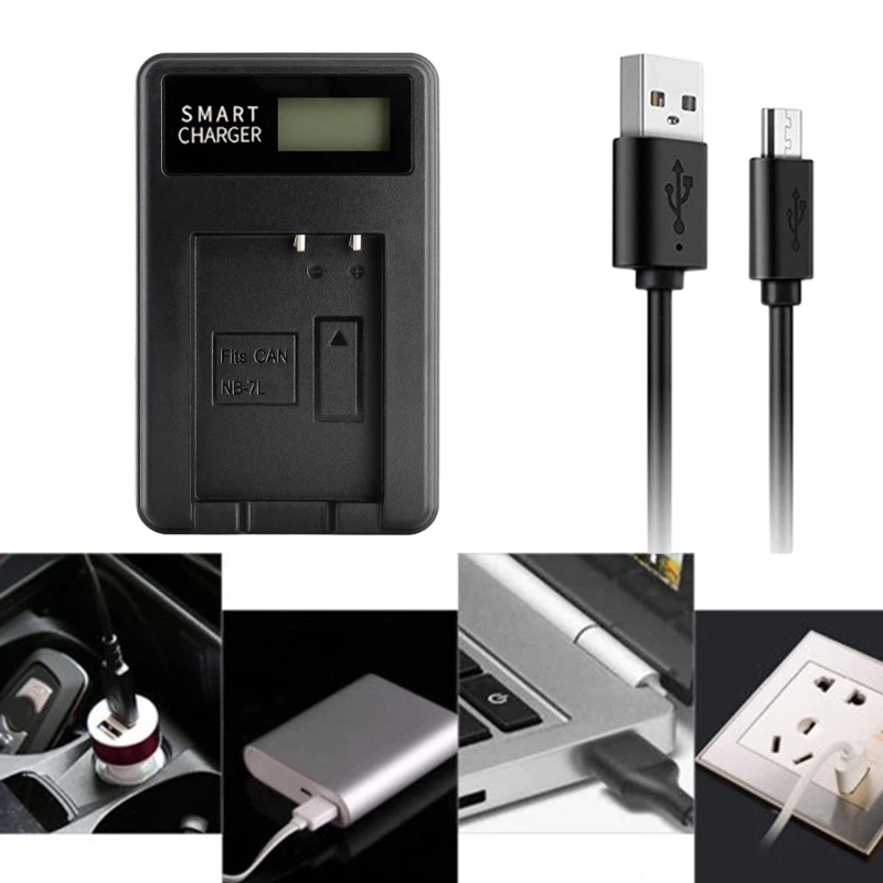 Chargeur batterie caméra USB NB7L efficace pour G12 SX30 alimenté K1KF