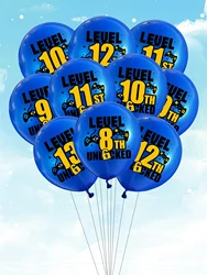 10pcs 12inch Blue Gamepad Number Latex Balloons 8th to 13th Birthday Game on Figure Theme Balloon Birthday Party Decorations