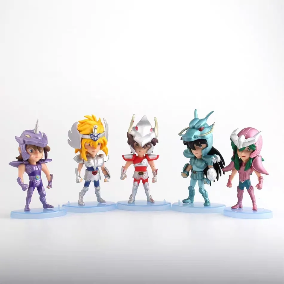 

Saint Seiya, 5 шт., модели животных по знаку зодиака, коллекционные игрушки, фигурки героев-лев, овен, рак, лед, река, скорпион, украшения, подарки