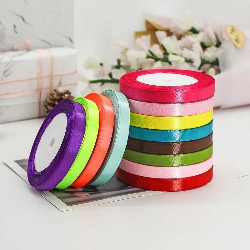 1cm Ribbon Gift Packaging Webbing Cake Baking Gift Box Ribbon Wedding Decoration Cross-border Ribbons Fabric