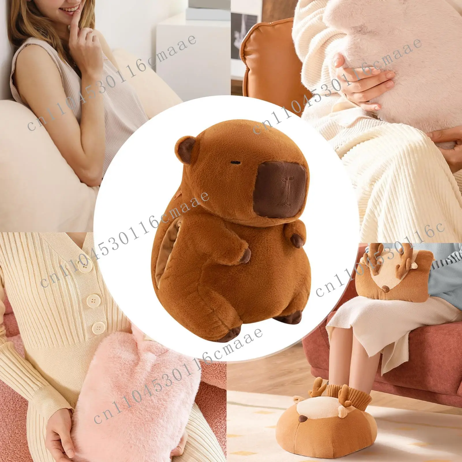 NEW Stuffed Animal Hand Warmer Winter Hand Warming Muff Capybara  Soft With Hot Water Bottle For Girls Ladies