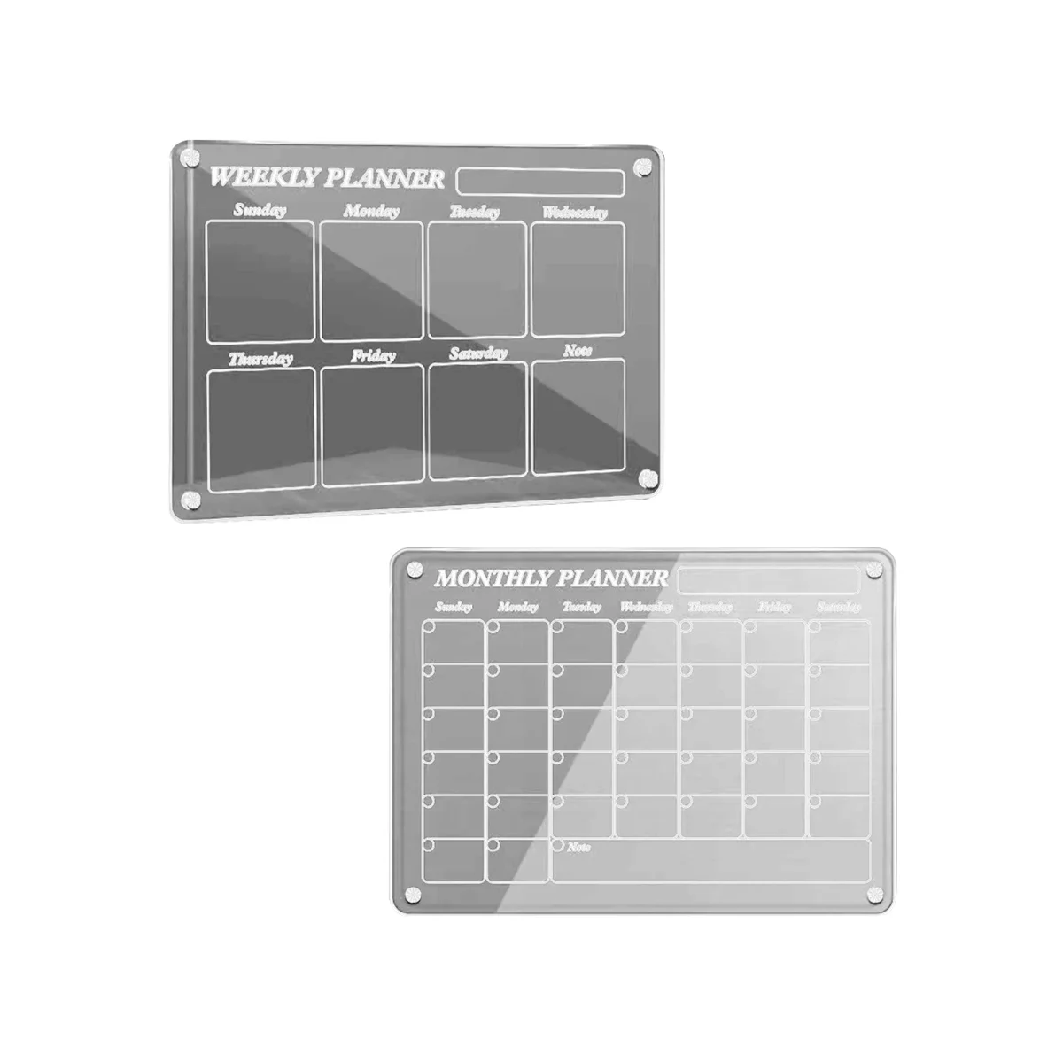 

Magnetic Acrylic Calendar for Fridge Clear Fridge Calendar Dry Erase Magnetic Planning Boards Set Colorful Pen Reusable