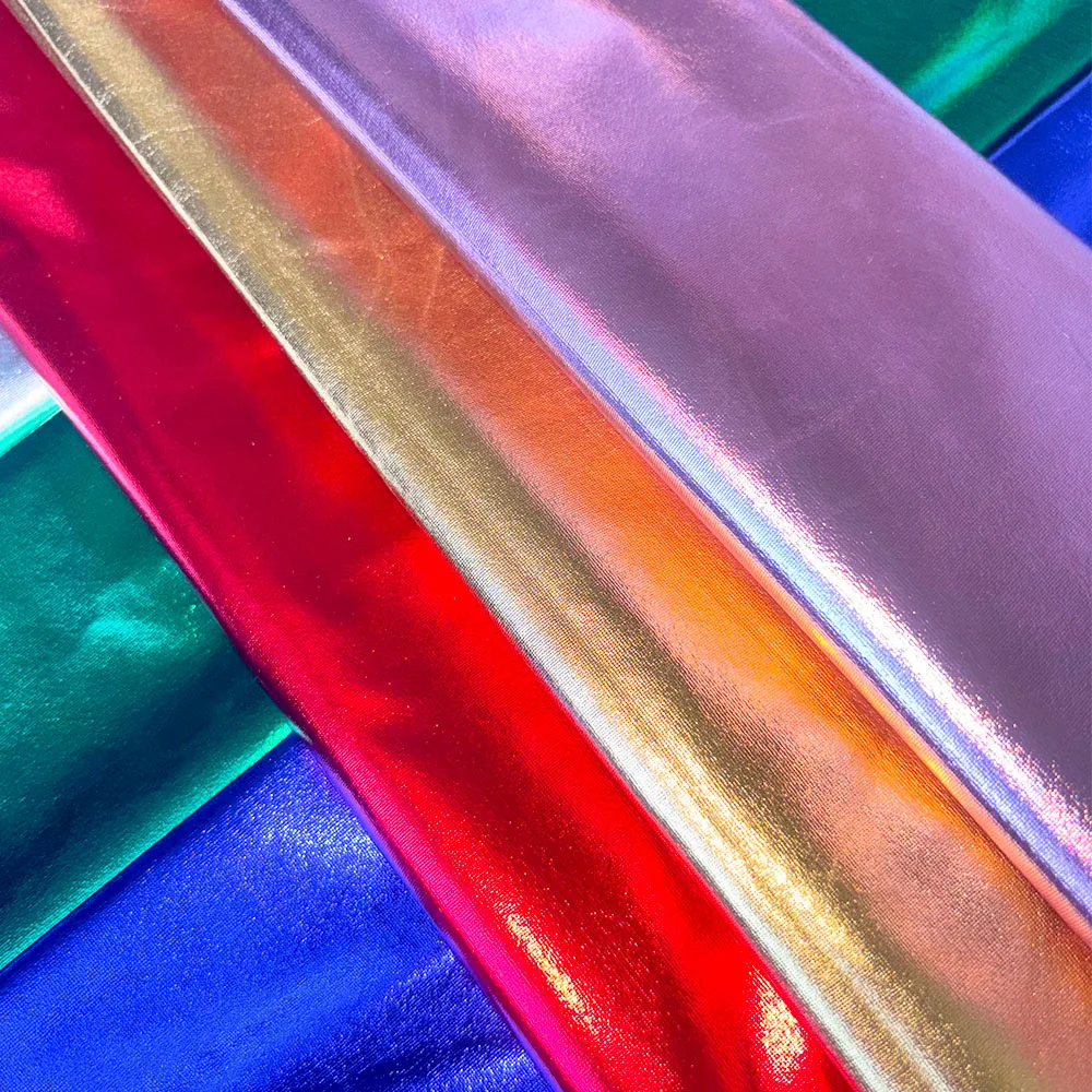 59in Width Shiny Surface Spandex Fabric Four-sided Stretch Bronzing Cloth Wedding Decoration Stage Performance Clothing Material