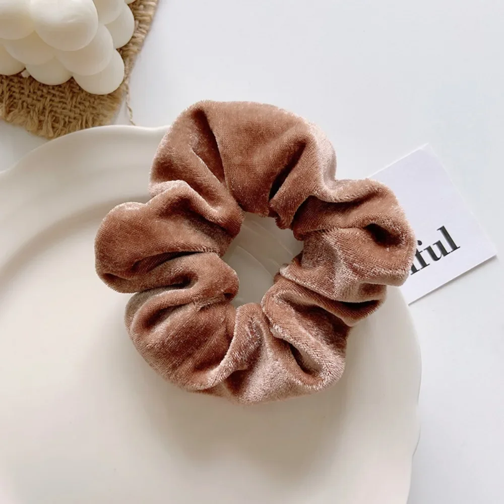 Colorful Hair Scrunchies Women Vintage Velvet Solid Color Hair Band for Girls Ponytail Holder Rubber Bands Hair Ties Accessories