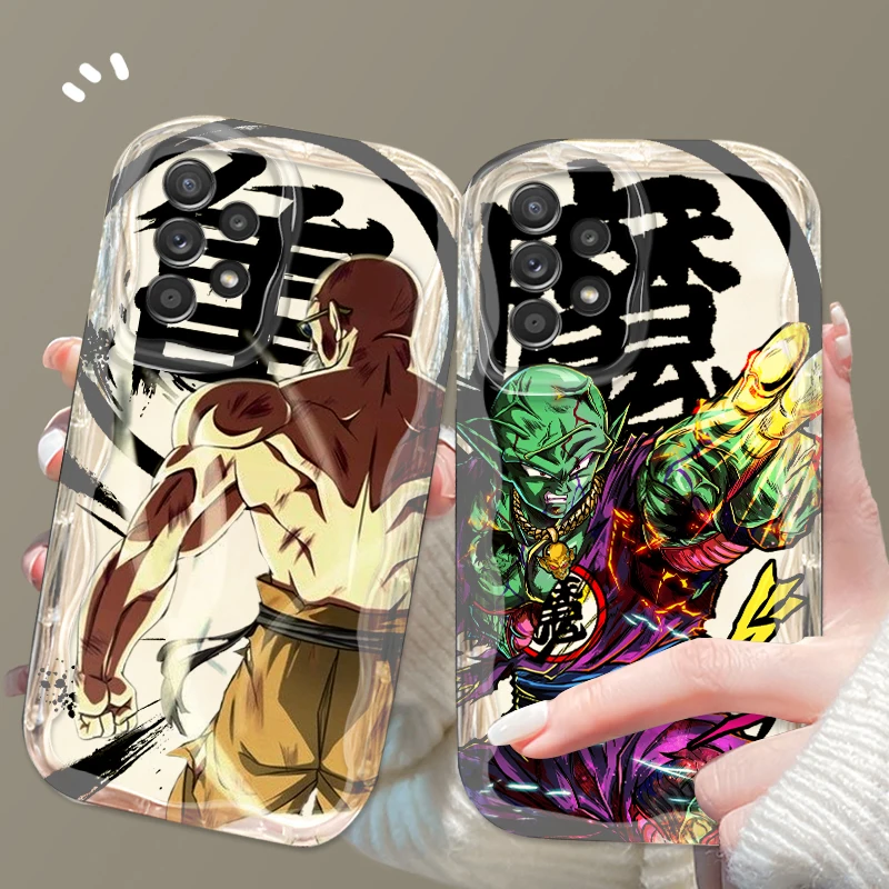 Luxury D-Dragon Ball Saiyan For Samsung A55 A54 A53 A52 A35 A34 A33 A32 A25 A24 A23 A22 A21S A15 A13 A14 5G Wave Oil Cover