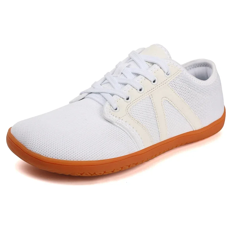 Zapatillas de deporte descalzas minimalistas anchas para hombres, zapatillas de entrenamiento cruzado para adultos, caja de punta ancha, suela de gota cero, zapatos casuales para caminar de punto, talla grande