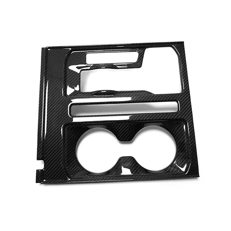 

Interior Accessories Center Console Carbon Fiber Gear Shift Cup Holder Panel Cover Trim For Ford F150 Raptor 2021-2024