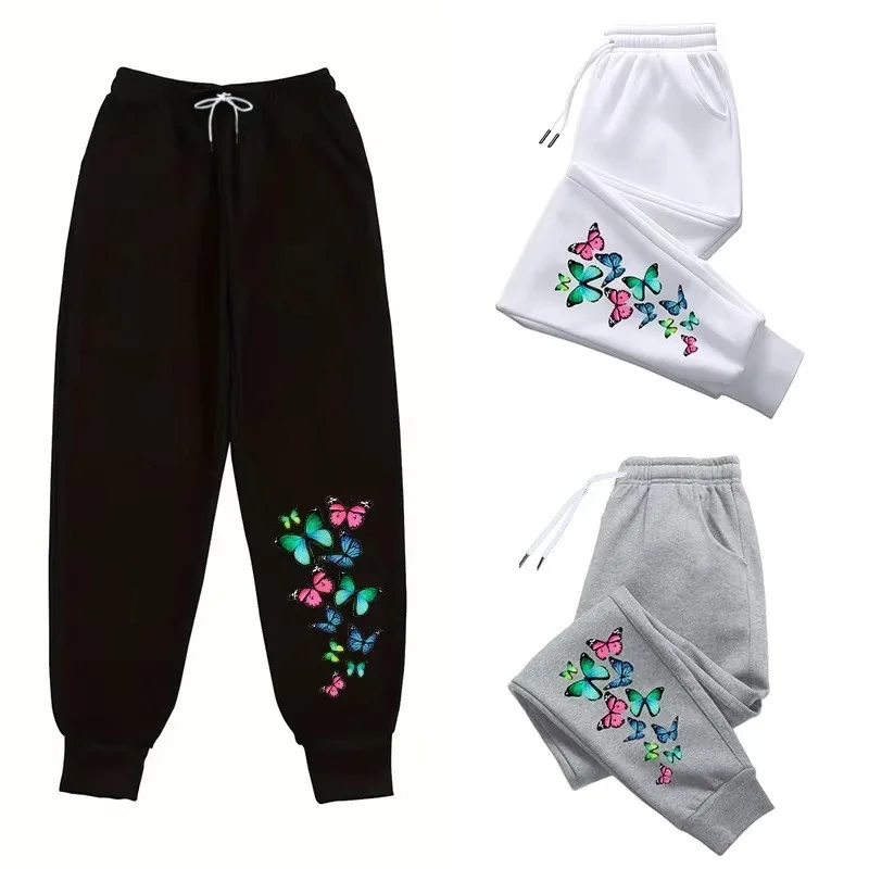 

Новинка 2025 года, женские спортивные брюки с 3D принтом бабочки, спортивные брюки для бега на открытом воздухе, всесезонные домашние брюки, хит продаж