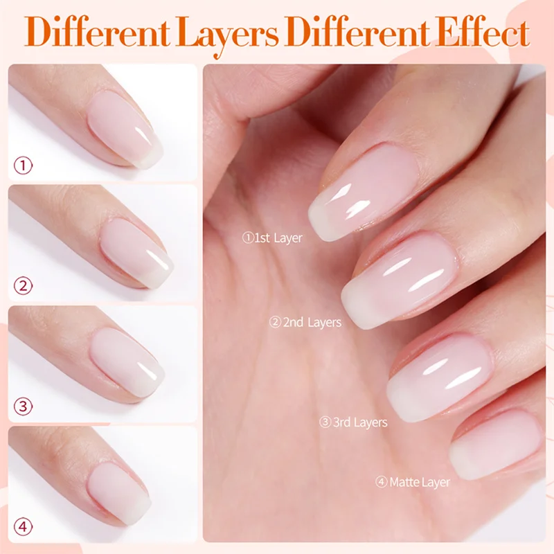 BORN PRETTY 10ML Milky White Gel Nail Polish Nude Gel Polish Natural Color Translucent Jelly Gel Polish Soak Off Clear Gel