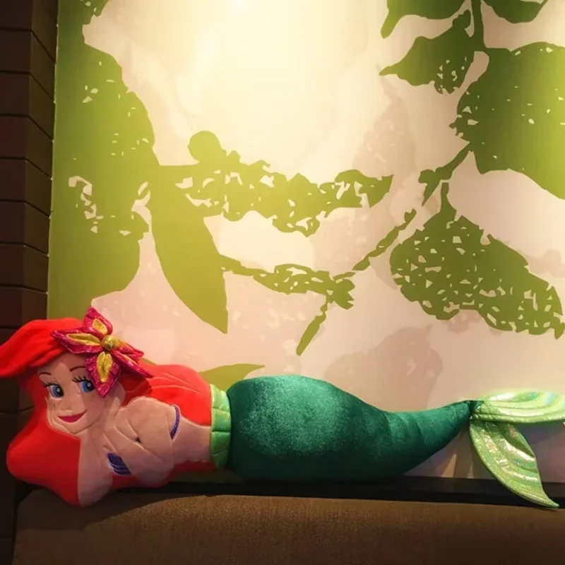 Muñeco de princesa Ariel de Disney de 120cm, juguete de peluche, almohada de sirena, cojín, muñeca de animación de dibujos animados, juguete de regalo de cumpleaños para niña del Día de los niños