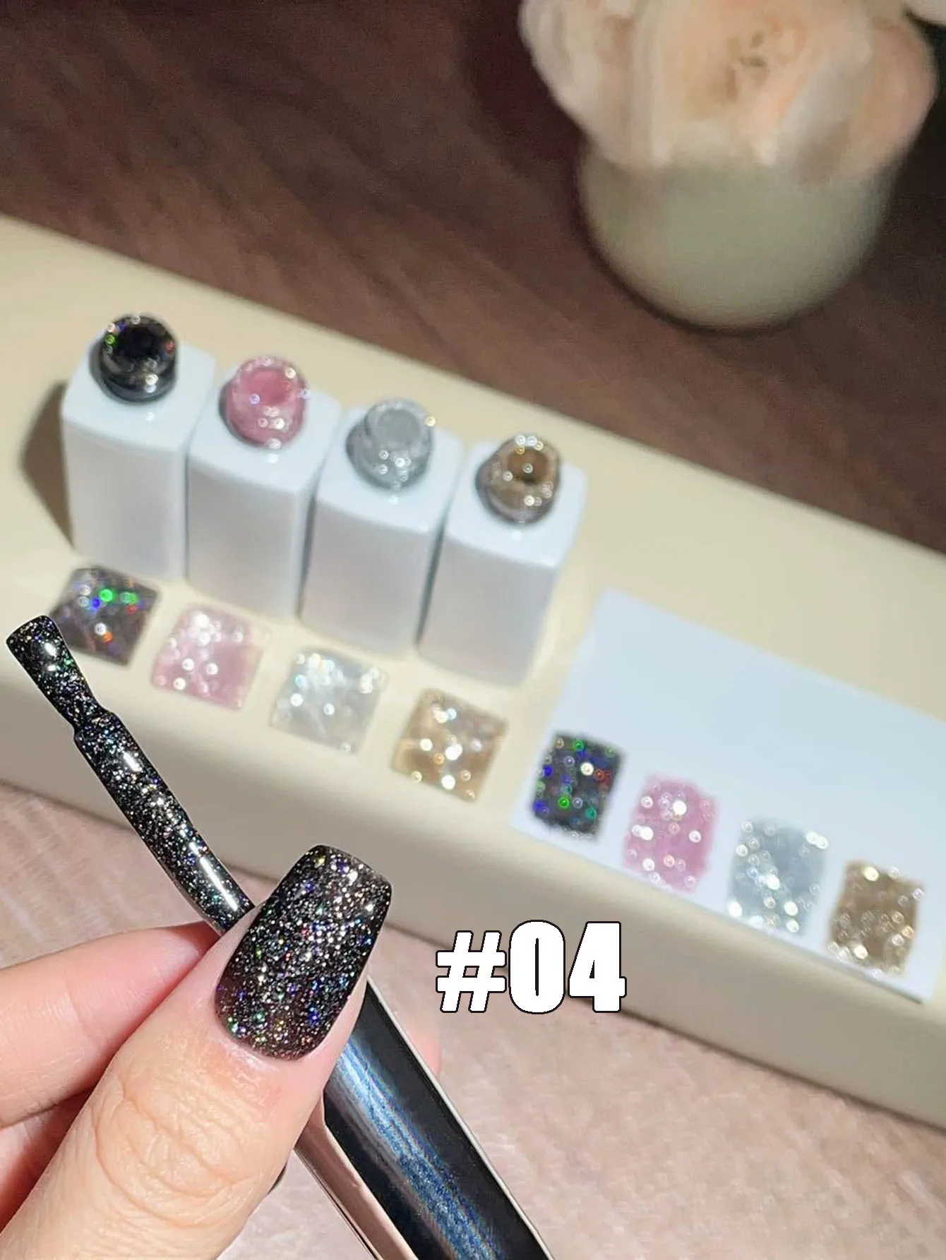 MN 1pcs 12ML Flashing Gel Polish 2025 New Top Selling Whitening Color Sequins Broken Diamond Gel Nail Polish Black Nails