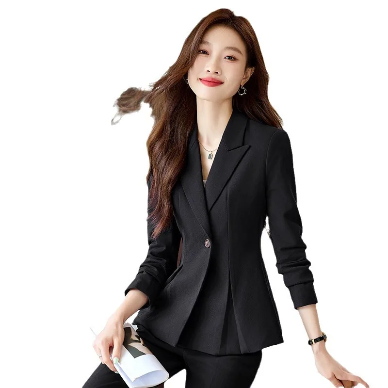 Women's Suit Jacket2024New Autumn Winter Fashionable Elegant Slimming Professional Suit Goddess Style High-end Set