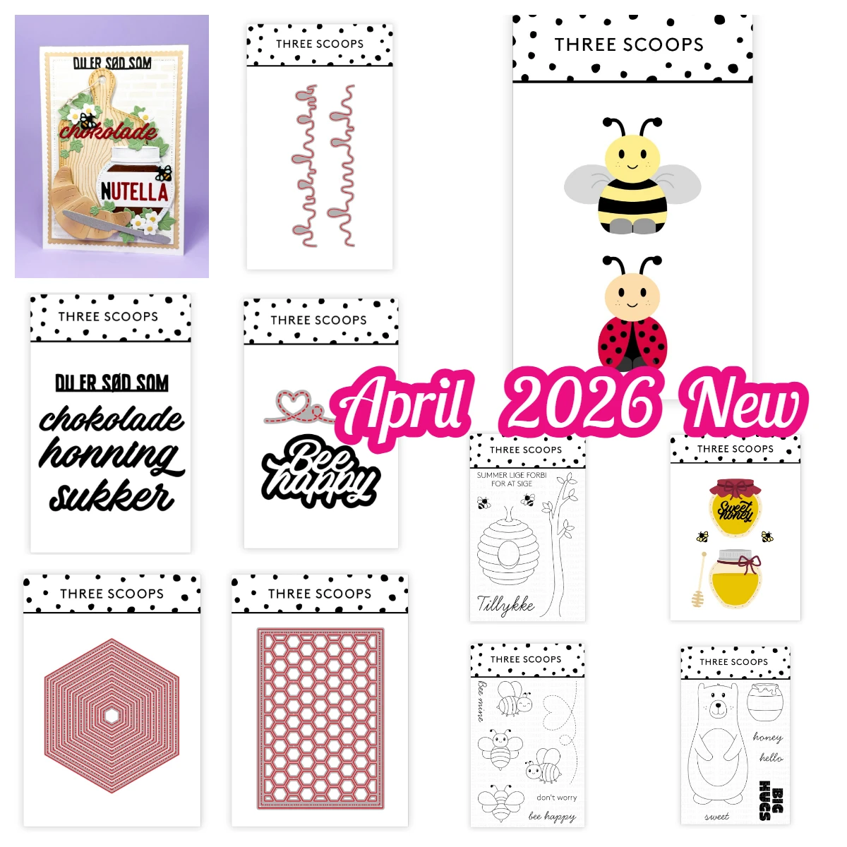 Hexagon Background Jar Bee & Ladybug Metal Cutting Dies Stamp for DIY Scrapbooking Greeting Card Diary Handmade April 2026 New