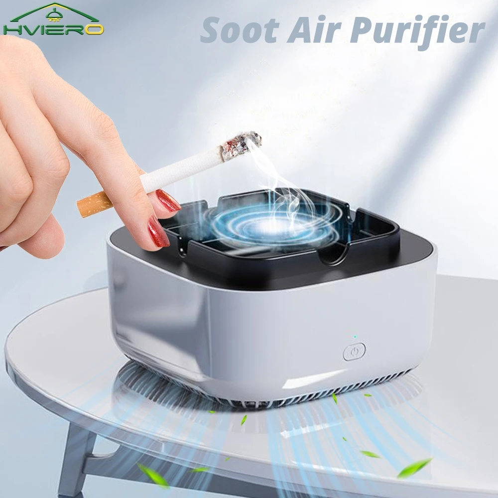 

Air Square Purifying Filter Remove Odor Smoke Aromatherapy Smokeless Negative Ion Ashtray Purifier Household Living Room Office
