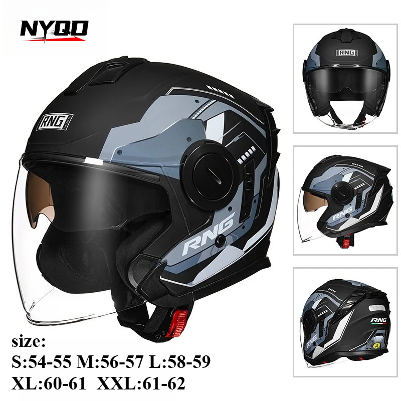 

All-Season Helmet for Cycling - Bluetooth Headset Motorcycle Helmets Electric Vehicle Men's and Women's Large Wing Helmets
