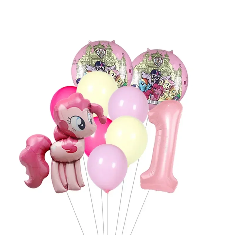 My Little Pony Birthday Balloon Bouquet Globos Set, Colorful Pony Balloons for Girls Birthday Party Backdrop Decor view 2