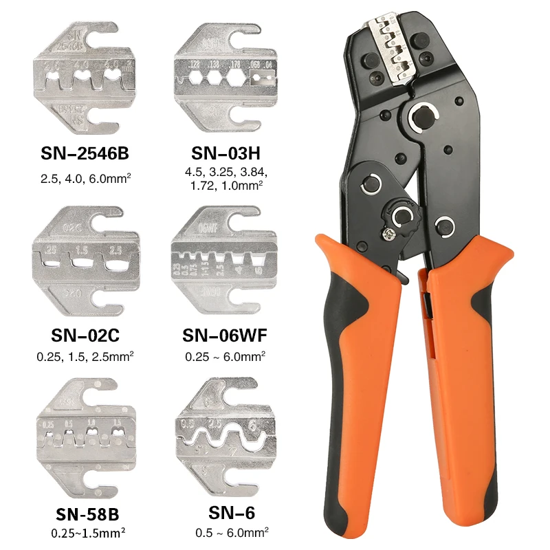 Imagem -02 - Conjunto de Alicate de Crimpagem Elétrica Alicate de Crimpagem de Fio Kit Box Jaws para Tubo Terminais de Isolamento Ferramentas de Fixação Multifuncionais