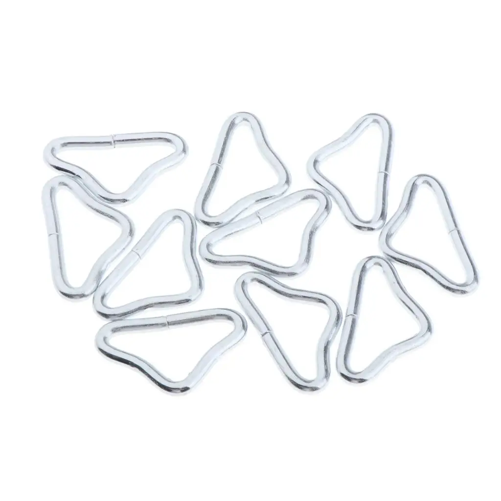 10pcs Silvery Triangle Rings Buckle Ring V-rings for Trampoline Replacement