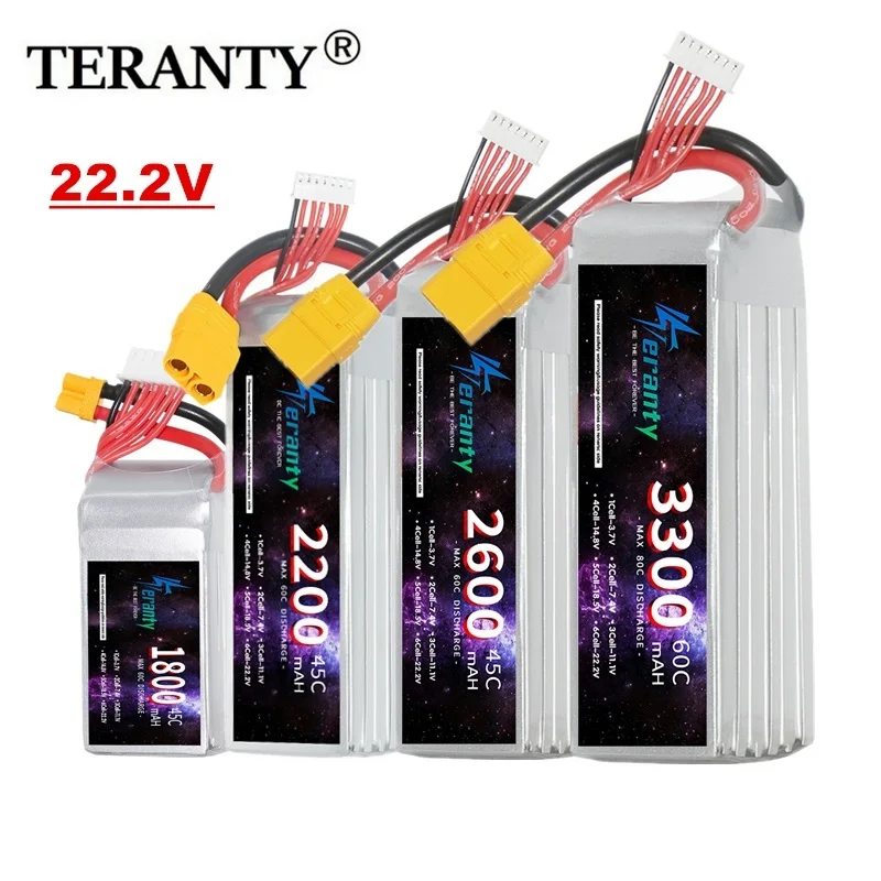 

TERANTY 22.2V LIPO Battery 6S Battery 1500mah 1800mah 2200mah 2600mah 3300mah With XT60 DEANS T XT90 For Drone Car Vehicles Toys