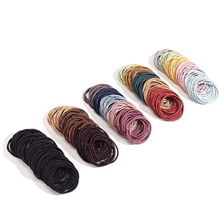 500 PCS Hair Ties for Thin Hair - 2mm x 4cm Premium Nylon Black Hair Tie Bulk for Women Girl Small Ponytail Holders Men Hair El