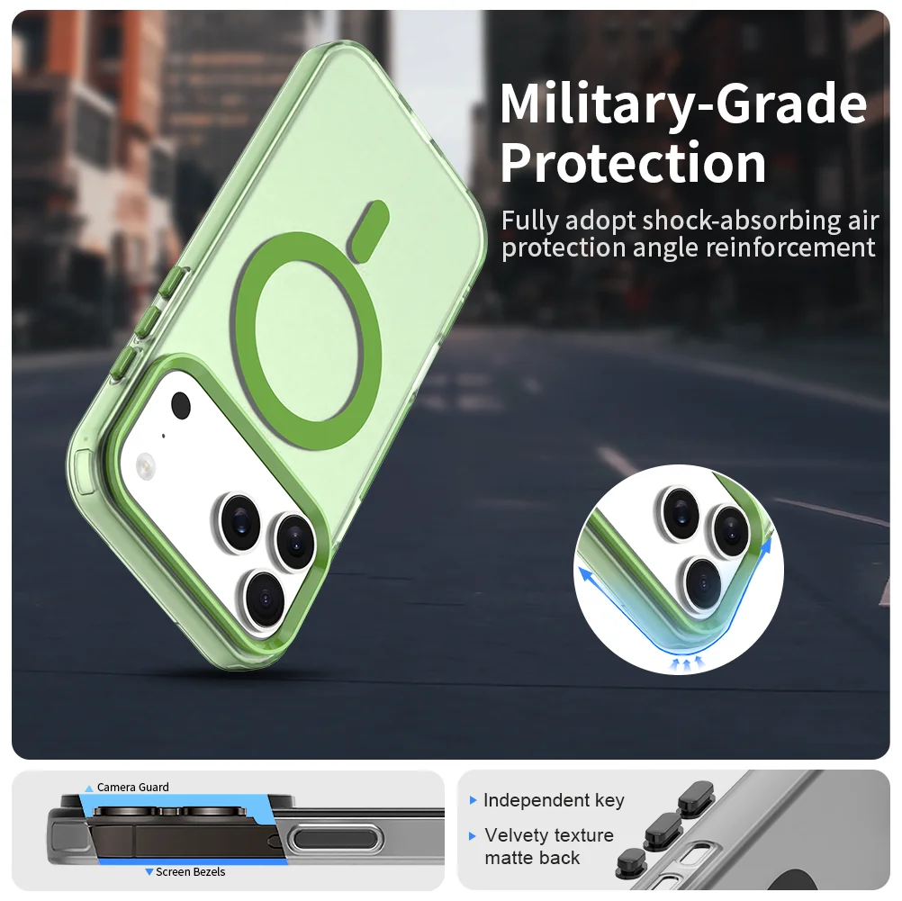 Matte Clear Candy Kleur Case Voor Magsafe voor iPhone 17 Air 16 E 15 14 Plus 13 12 11 Pro Max Magnetische Draadloze Lading Soft Cover