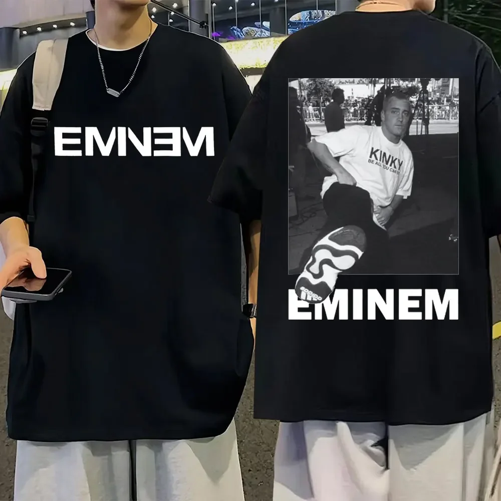 Handtekening Eminem Unisex T-Shirt Hiphop Slanke Schaduwrijke Fan Cadeau Rap God Tour Grafisch T-Shirt Mannen Vrouwen Mode Oversized Man T-Shirts