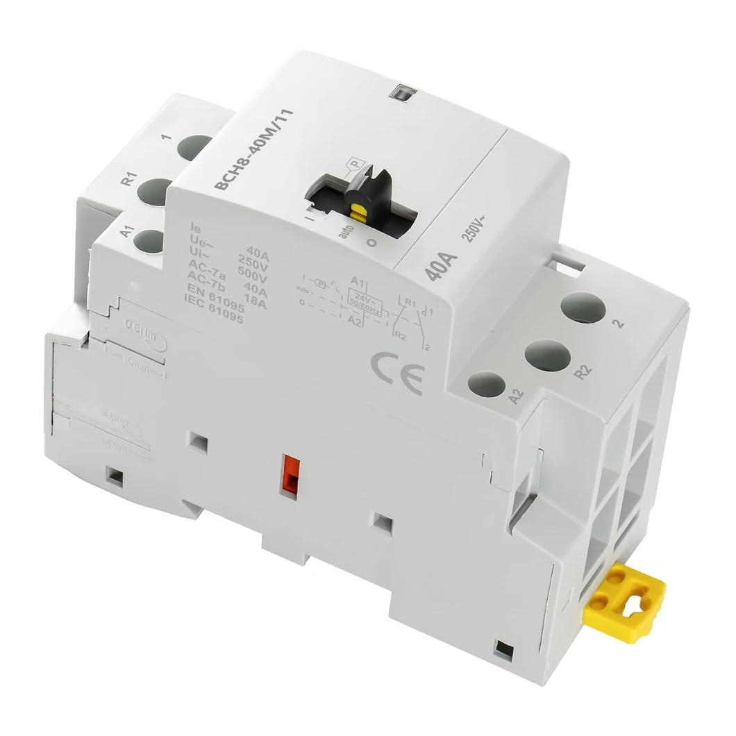 

ABILKEEN BCH8-40M/11 40A 2-полюсный ручной бытовой контактор переменного тока 1NO1NC 50/60 Гц модульный контактор ручное/автоматическое управление