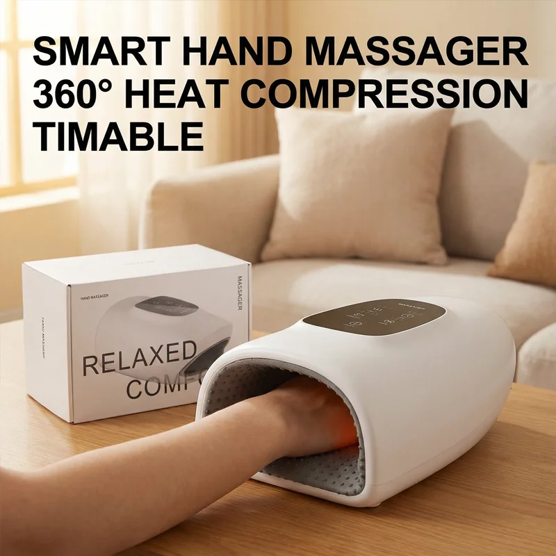 

Electric Hand Massager 360° Hot Compress Massage Timed Portable USB Charging Suitable for Office and Home Massage Equipment