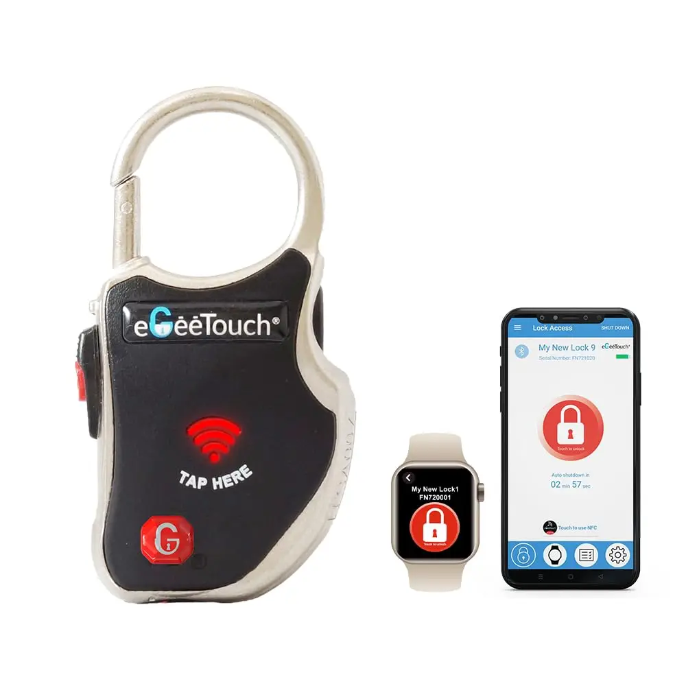 

Smart Travel Padlock with Patented Dual Access Technologies (NFC + BT), Vicinity Tracking, etc. (BLACK)