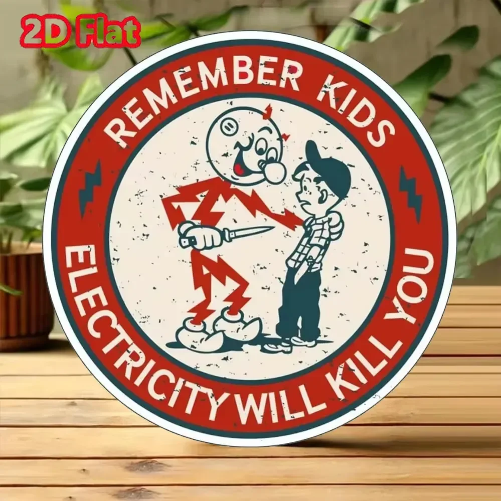 خمر تذكر الاطفال الكهرباء سوف يقتلك ملصقات كبيرة لزجاجات المياه الكرتون المنزل أنيمي لطيف طفل ديكور متعة الوفير الجدار